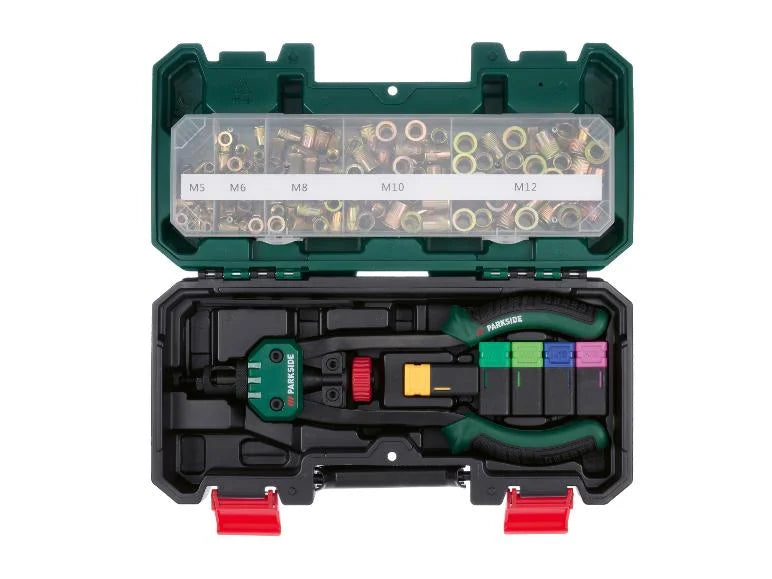 Alicates para tuercas remachables con accesorios 150 pzs