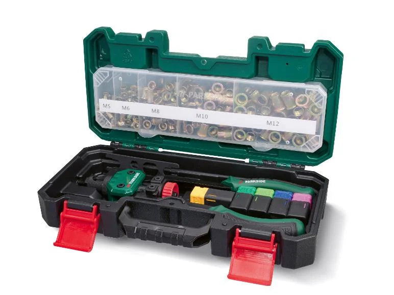 Alicates para tuercas remachables con accesorios 150 pzs